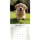 Mead&reg; Monthy Wall Calendars 12" x 12" Bilingual Puppies