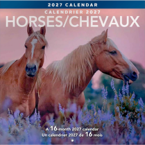 Mead&reg; Monthy Wall Calendars 12" x 12" Bilingual Horses