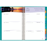 Mead&reg; Tropical Weekly Poly Fashion Planner 5-7/8"x8-1/4" Bilingual Assorted Blue