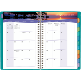 Mead&reg; Tropical Weekly Poly Fashion Planner 5-7/8"x8-1/4" Bilingual Assorted Blue