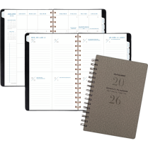 AT-A-GLANCE&reg; Signature Collection Weekly/Monthly Planner 8-1/2"x6" Bilingual Grey