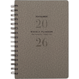 AT-A-GLANCE&reg; Signature Collection Weekly/Monthly Planner 8-1/2"x6" Bilingual Grey