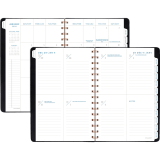 AT-A-GLANCE&reg; Signature Collection Weekly/Monthly Planner 8-1/2"x6" Bilingual Grey