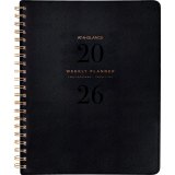 AT-A-GLANCE&reg; Signature Collection Weekly/Monthly Planner 11-1/4"x9" Bilingual Black