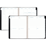 AT-A-GLANCE&reg; Signature Collection Weekly/Monthly Planner 11-1/4"x9" Bilingual Black
