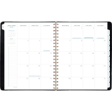AT-A-GLANCE&reg; Signature Collection Weekly/Monthly Planner 11-1/4"x9" Bilingual Black