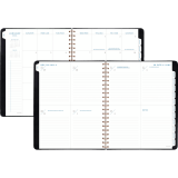 AT-A-GLANCE&reg; Signature Collection Weekly/Monthly Planner 11-1/4"x9" Bilingual Grey