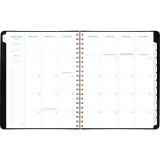 AT-A-GLANCE&reg; Signature Collection Weekly/Monthly Planner 11-1/4"x9" Bilingual Grey