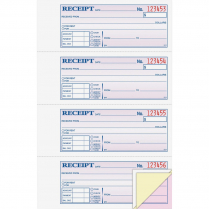 Adams Money/Rent Receipt Book 4-Up 3-Part 7-1/2"x11" 100 Sets