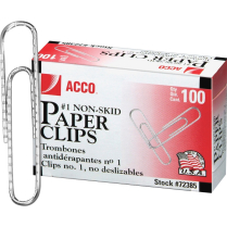 ACCO&reg; Paper Clips #1, 1-1/4" Corrugated 100/box