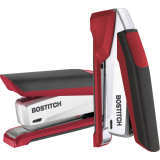 Bostitch InPower&trade; Spring-Powered Premium Desktop Stapler Full Strip 28 Sheet Red/Silver