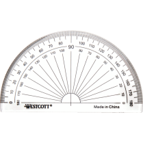 Westcott&reg; 4" Clear 180&deg; Protractor - Bulk