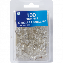 Westcott&reg; Push Pins Clear 100/box