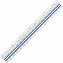 Westcott&reg; Magnifying Ruler 15" Clear with Blue strip