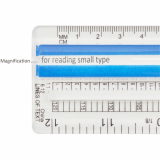 Westcott&reg; Magnifying Ruler 15" Clear with Blue strip