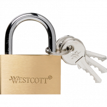Westcott&reg; Key Lock with 2 Keys Brass