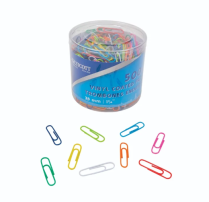 Westcott&reg; Vinyl Coated Paper Clips #1, 1-1/4&rdquo; Assorted Colours 500/pkg