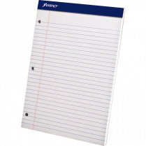 Ampad&trade; Perforated Pad Three-hole Punched 8-1/2"x11-3/4" 50shts