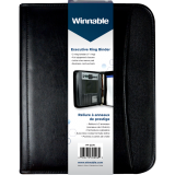 Winnable Zippered Binder 1" Ring Capacity Letter Black