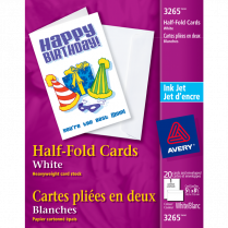 Avery&reg; Half-Fold Greeting Cards 8-1/2"x5-1/2" White 20 sets/box