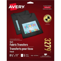 Avery&reg; Dark T-Shirt Transfer Sheets 8-1/2"x11" 5/pkg