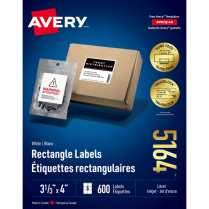 Avery&reg; TrueBlock&trade; Shipping Labels 3-1/3"x4" Laser/Inkjet 600/box