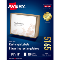 Avery&reg; TrueBlock&trade; Shipping Labels 8-1/2"x11" Laser/Inkjet 100/box