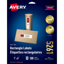 Avery&reg; Easy Peel&reg; Labels 1"x4" Laser/Inkjet 500/pkg