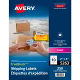 Avery&reg; TrueBlock&trade; Shipping Labels 2"x4" Laser/Inkjet 250/pkg
