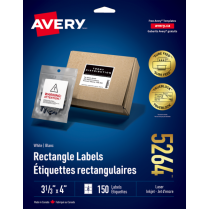 Avery&reg; TrueBlock&trade; Shipping Labels 3-1/3"x4" Laser/Inkjet 150/pkg