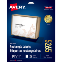 Avery&reg; TrueBlock&trade; Shipping Labels 8-1/2"x11" Laser/Inkjet 25/pkg