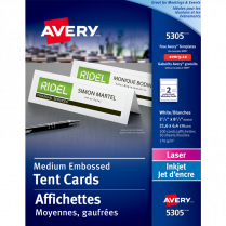 Avery&reg; Tent Cards Medium 8-1/2"x2-1/2" White 100/box