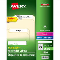 Avery&reg; TrueBlock&trade; Filing Labels Laser/Inkjet 1,500/box