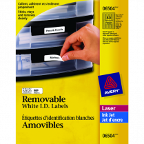 Avery&reg; Removable I.D. Labels 1-3/4"x1/2" White 800/pkg