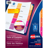 Avery&reg; Ready Index&reg; Table of Contents Dividers Coloured 1-5
