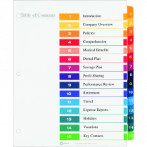 Avery&reg; Ready Index&reg; Table of Contents Dividers Coloured 1-15