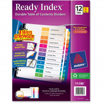 Avery&reg; Ready Index&reg; Table of Contents Dividers Coloured 1-12, 6 sets/pkg