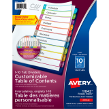 Avery&reg; Ready Index&reg; Customizable Table of Contents Dividers 1-10 Tabs