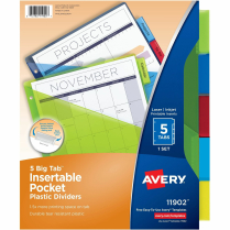 Avery Big Tab Poly Pocket Dividers 5tabs