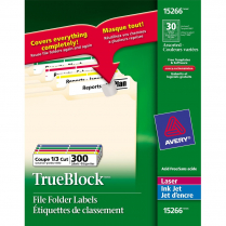 Avery&reg; TrueBlock&trade; Filing Labels Laser/Inkjet Assorted Colours 300/pkg