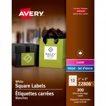 Avery&reg; Print-to-the-Edge Square Labels 2"x2" 300/pkg