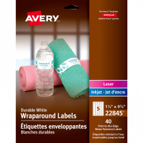 Avery&reg; Print-to-the-Edge Wraparound Labels 9-3/4"x1-1/4" White 40/pkg