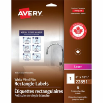Avery&reg; Print-to-the-Edge Vinyl Signs 8-1/2"x11" White 8/pkg