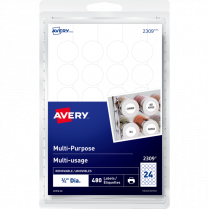 Avery&reg; Write Only Multi-Purpose Removable Labels 3/4" Round  480/pkg