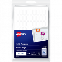 Avery&reg; Print or Write Multi-Purpose Removable Labels 3/8"x5/8" 720/pkg