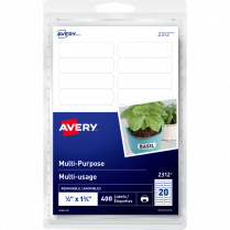 Avery&reg; Print or Write Multi-Purpose Removable Labels 1/2"x1-3/4" 400/pkg