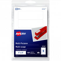Avery&reg; Print or Write Multi-Purpose Removable Labels 1"x3" 125/pkg