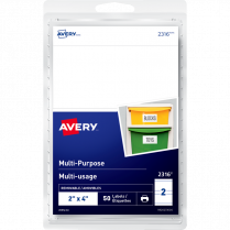 Avery&reg; Print or Write Multi-Purpose Removable Labels 4"x2" 50/pkg