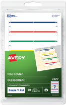 Avery&reg; File Folder Labels Laser/Inkjet Assorted Colour 70/pkg