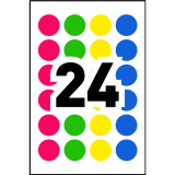 Avery&reg; Print or Write Round Colour Coding Labels 3/4" Assorted Colours 240/pkg